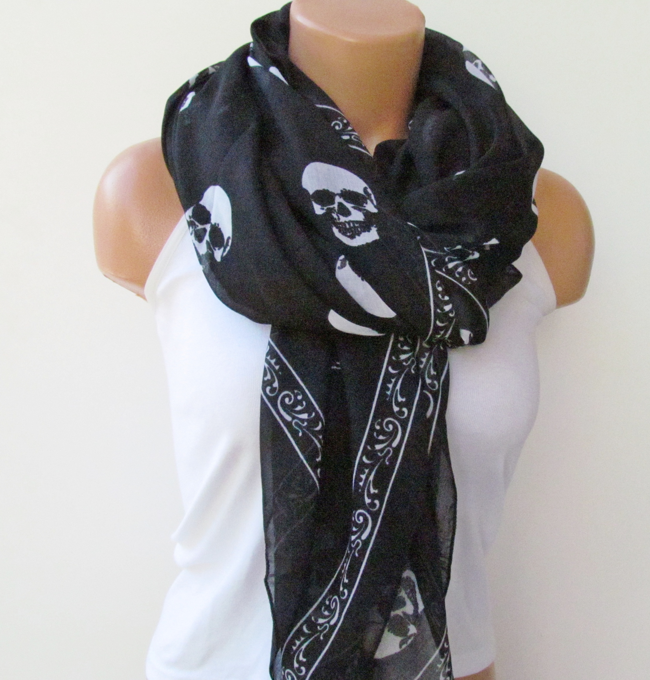 skull-scarf-beach-pareo-infinity-scarf-beach-sarong-long-scarf-new